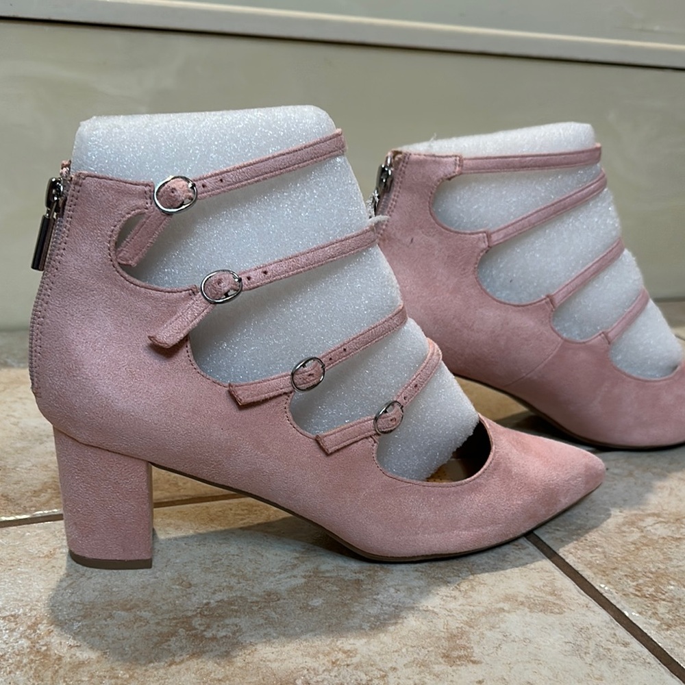 Elegant Pink Suede Women's Heels